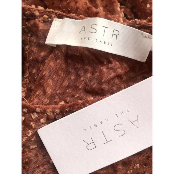 ASTR the Label Samara Dress Ginger Brown Ruffle Party Cocktail XS NWOT $148 - Picture 8 of 8